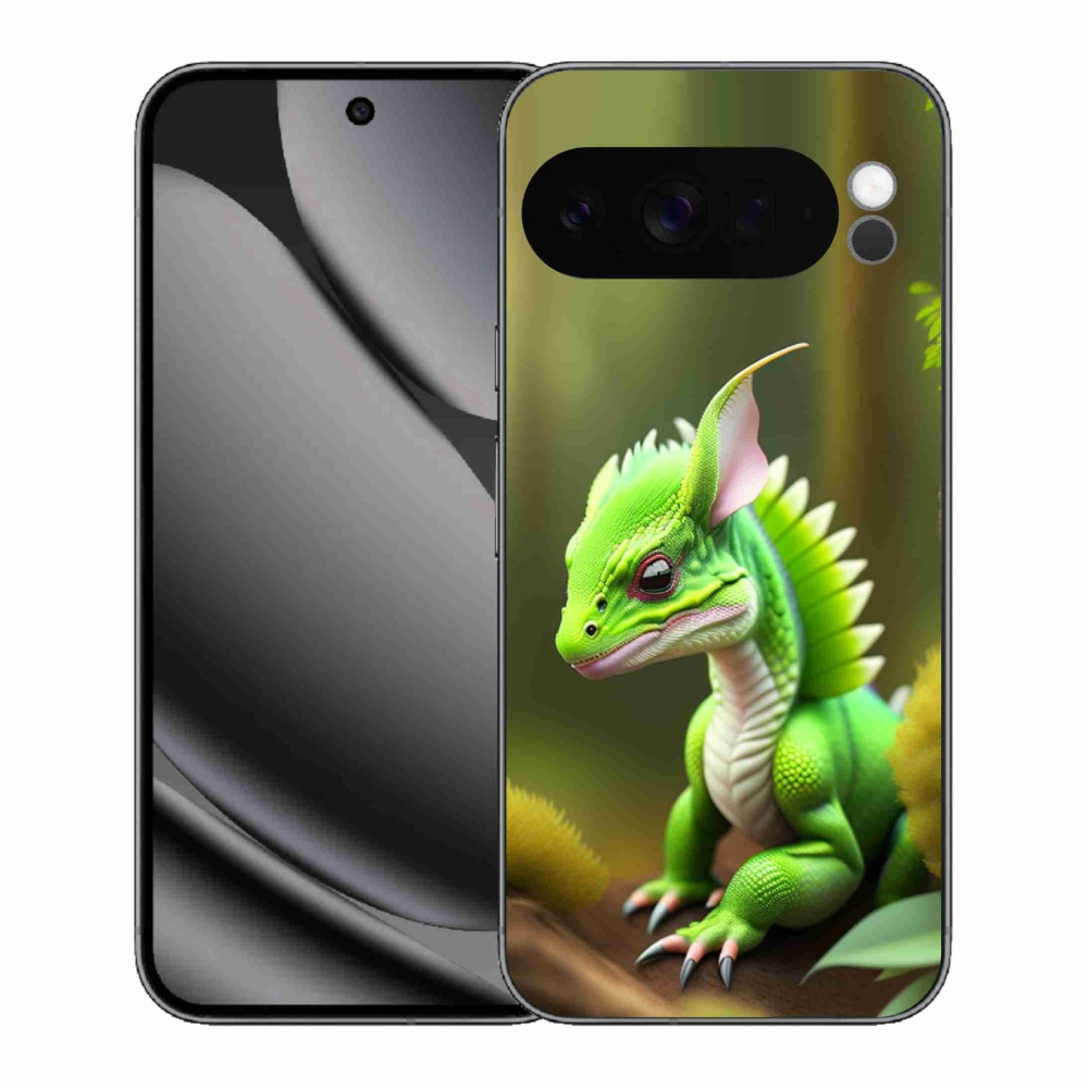 Gelový kryt mmCase na Google Pixel 10 Pro XL - zelený dráček