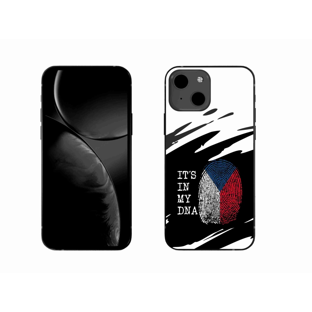 Gelový kryt mmCase na iPhone 13 6.1 - vlajka otisk prstu černobílé pozadí