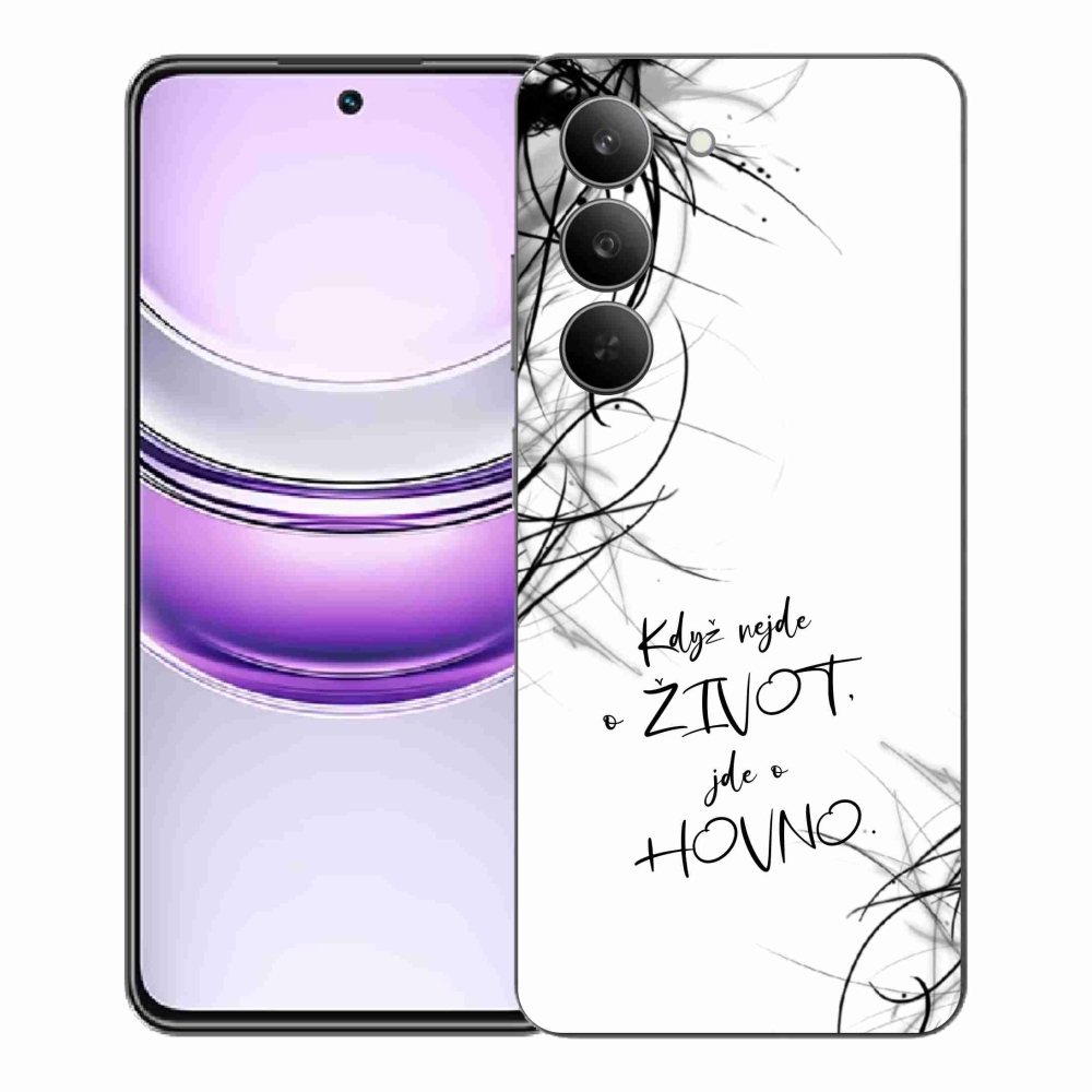 Gelový kryt mmCase na Realme 14x 5G - vtipný text 16 bílé pozadí