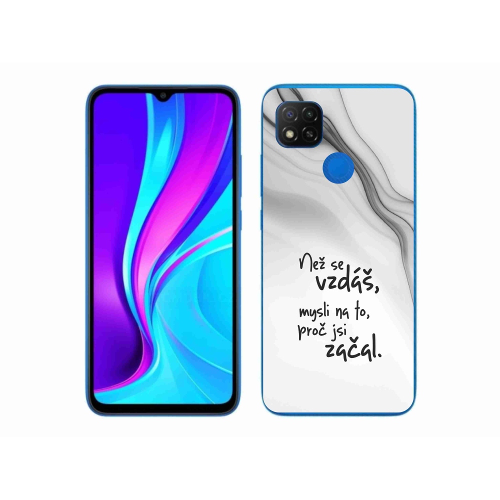 Gelový kryt mmCase na Xiaomi Redmi 9C - citát 2 bílé pozadí