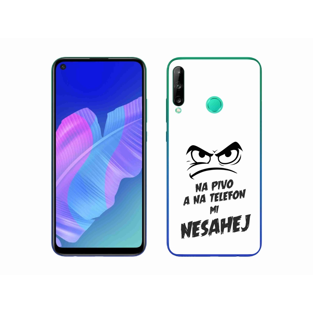 Gelový kryt mmCase na Huawei P40 Lite E - pivní motiv 2 bílé pozadí