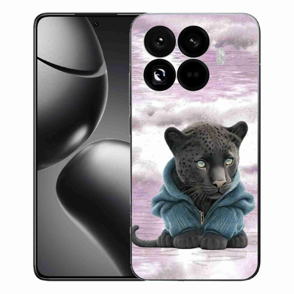Gelový kryt mmCase na Xiaomi 15T Pro - černý panter ve svetru