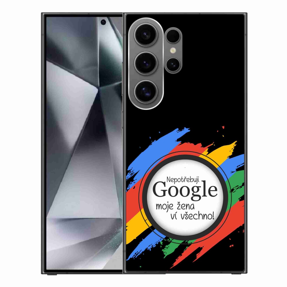Gelový kryt mmCase na Samsung Galaxy S24 Ultra - žena ví všechno černé pozadí