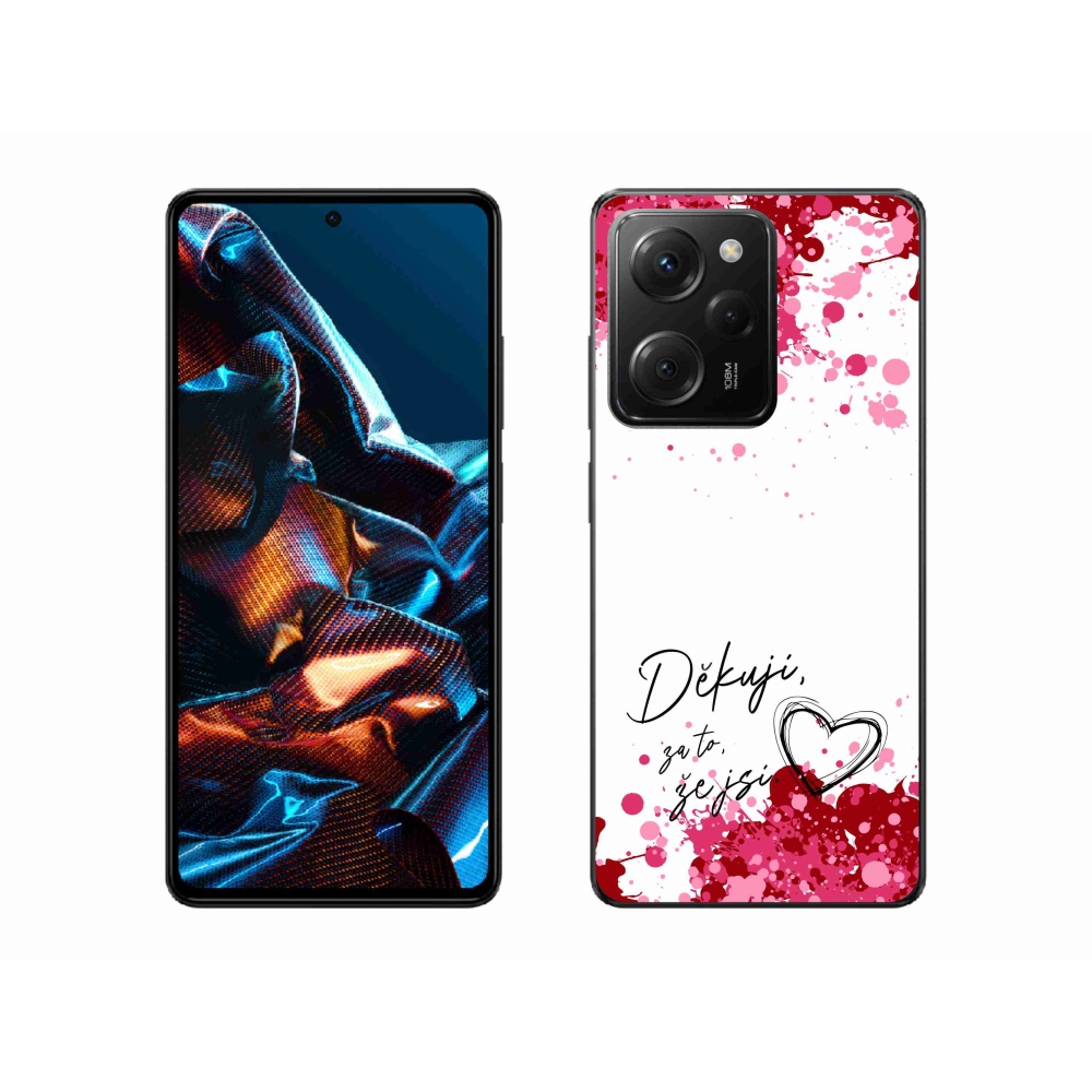 Gelový kryt mmCase na Xiaomi Poco X5 Pro 5G - zamilovaný text 2 bílé pozadí