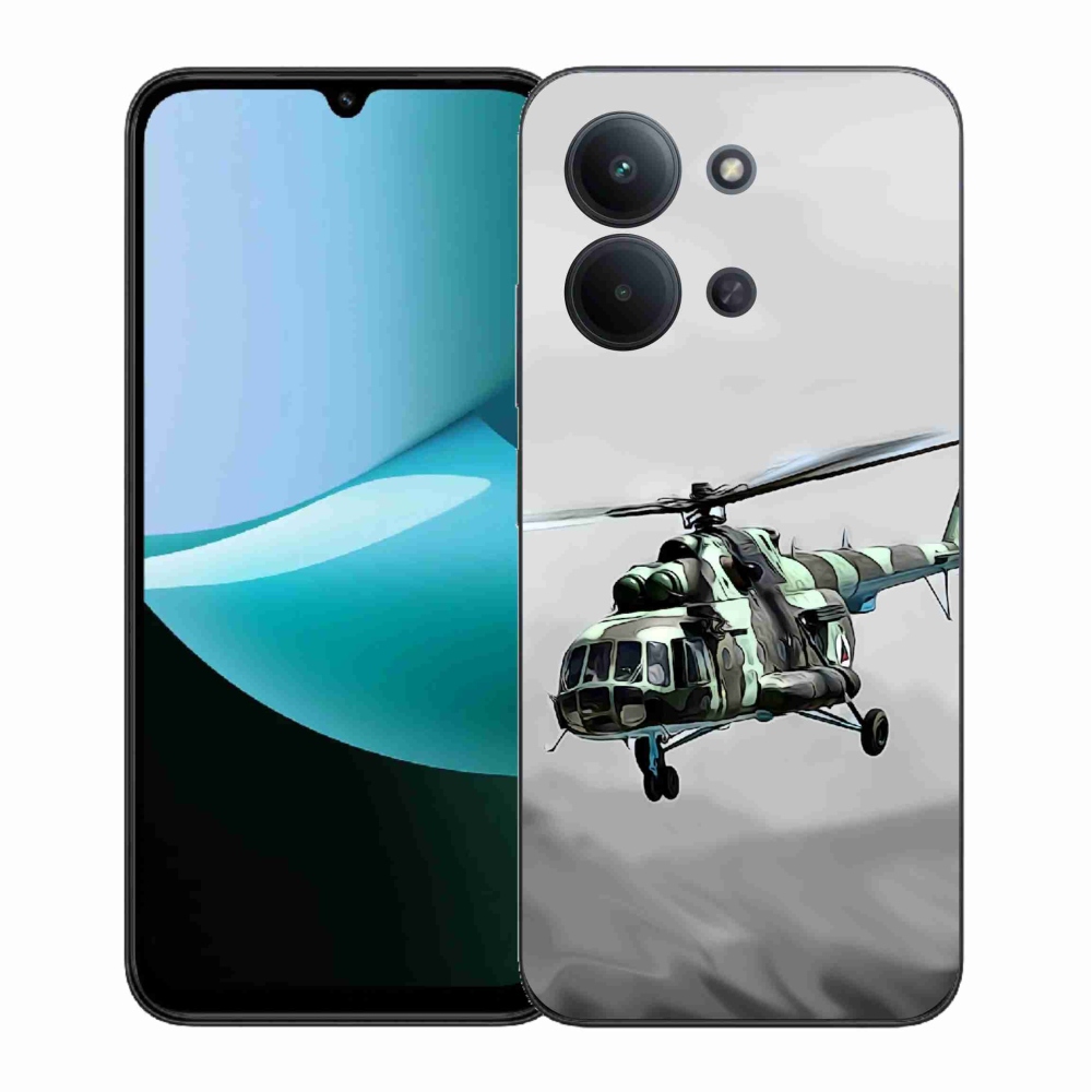 Gelový kryt mmCase na Xiaomi Redmi 15C 4G (171mm)/Poco C85 4G (171mm) - vojenský vrtulník