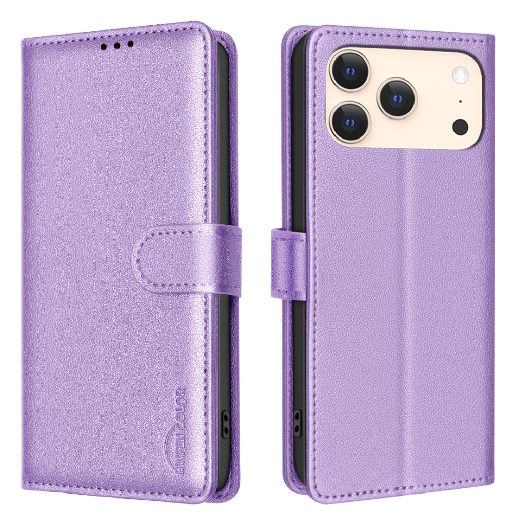 BINFEN knížkové pouzdro na iPhone 17 Pro Max - fialové