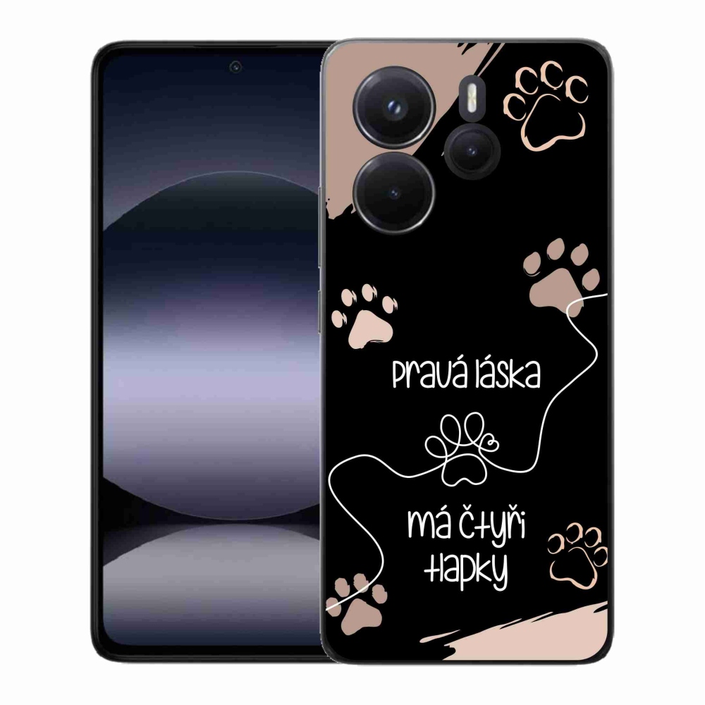 Gelový kryt mmCase na Xiaomi Redmi Note 14 - psí motiv 1 černé pozadí