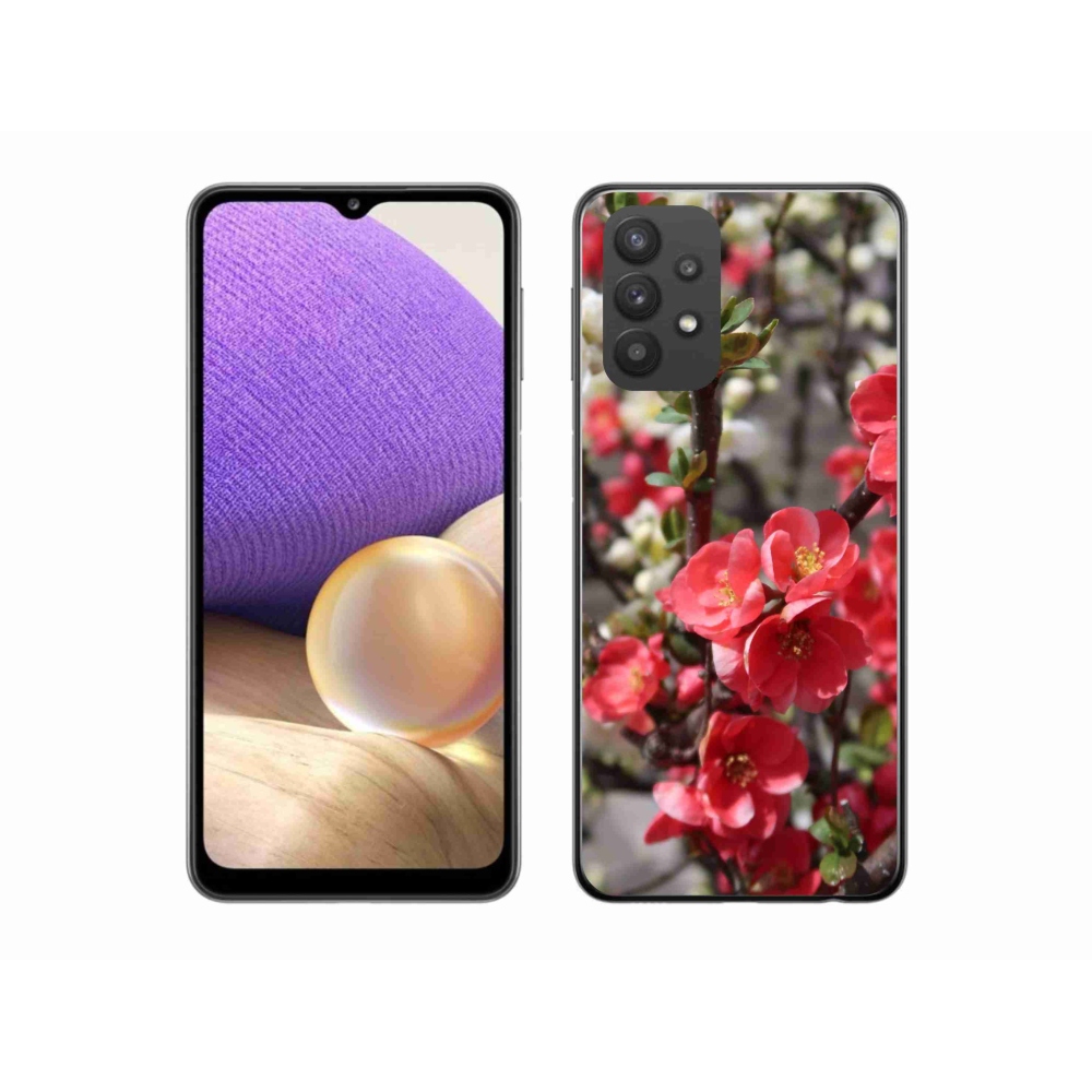 Gelový kryt mmCase na Samsung Galaxy A32 5G - červené květy