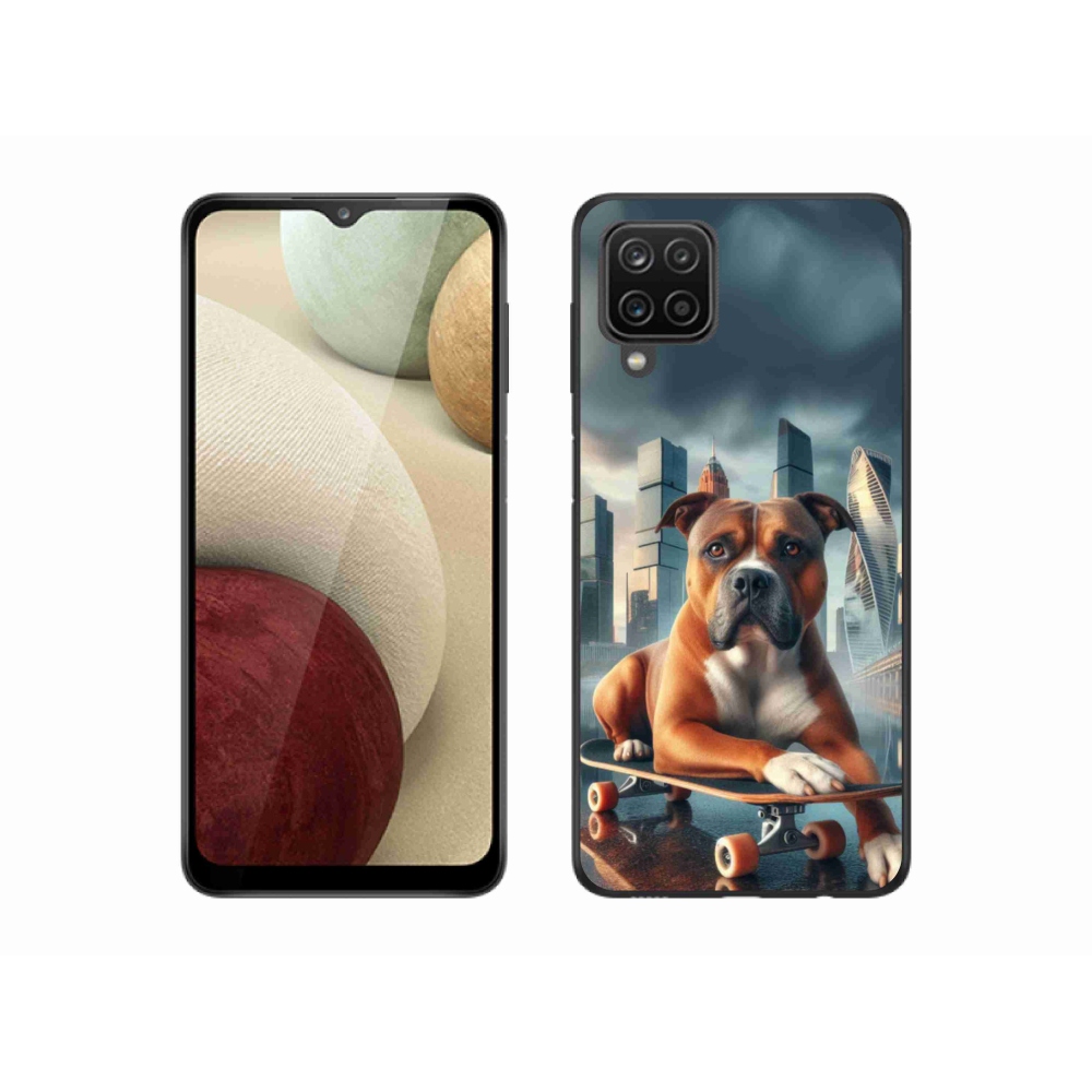 Gelový kryt mmCase na Samsung Galaxy M12 - pes na skateboardu