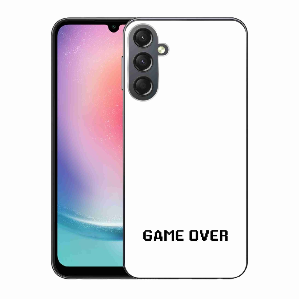 Gelový kryt mmCase na Samsung Galaxy A24 - game over bílé pozadí