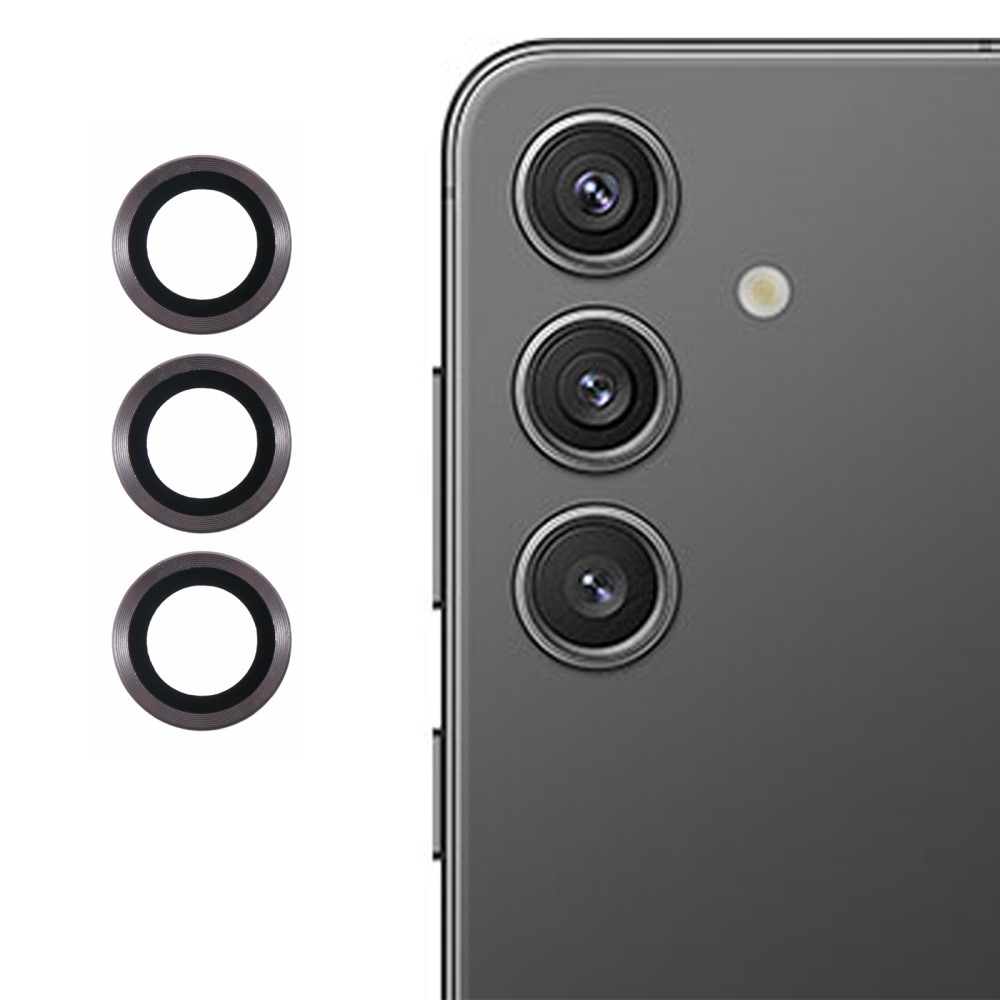 Metal sklo čočky fotoaparátu na Samsung Galaxy S25 (3 samostatná skla) - šedé