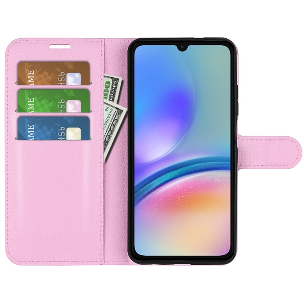 Litchi knížkové pouzdro na Samsung Galaxy A05s - růžové