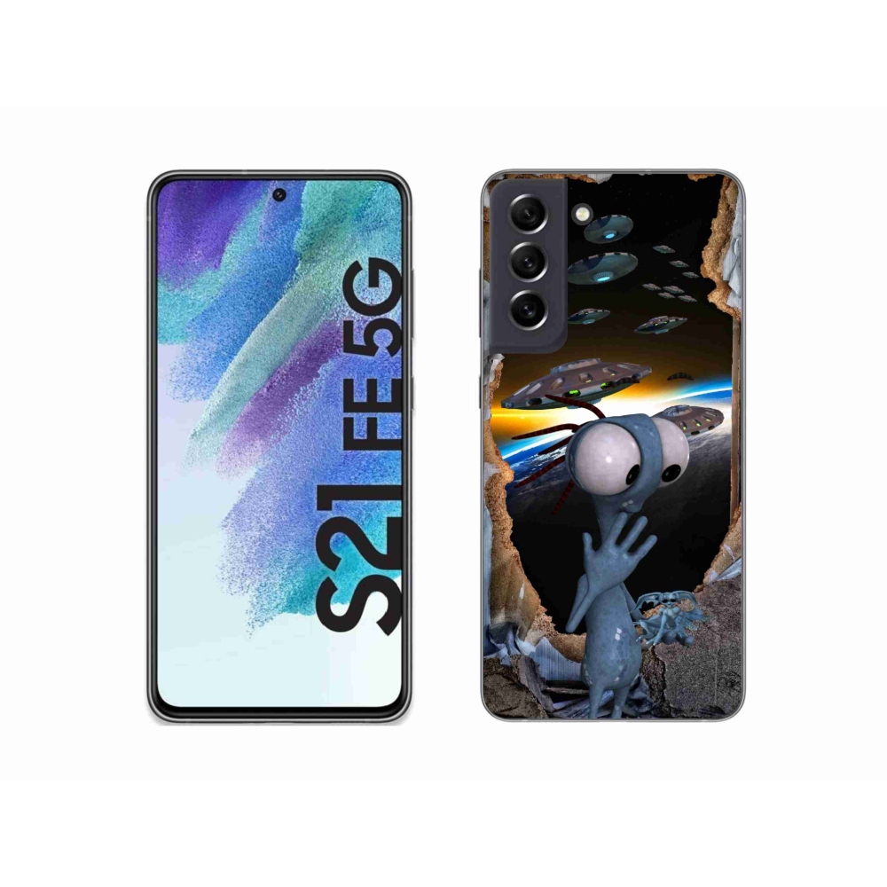 Gelový kryt mmCase na Samsung Galaxy S21 FE 5G - mimozemšťan