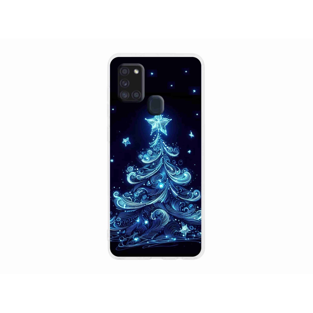 Gelový kryt mmCase na Samsung Galaxy A21s - neonový vánoční stromek 4
