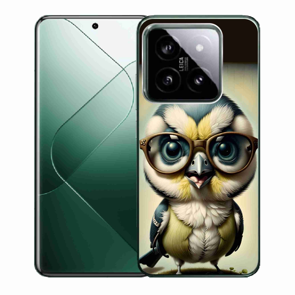 Gelový kryt mmCase na Xiaomi 14 - mládě s brýlemi