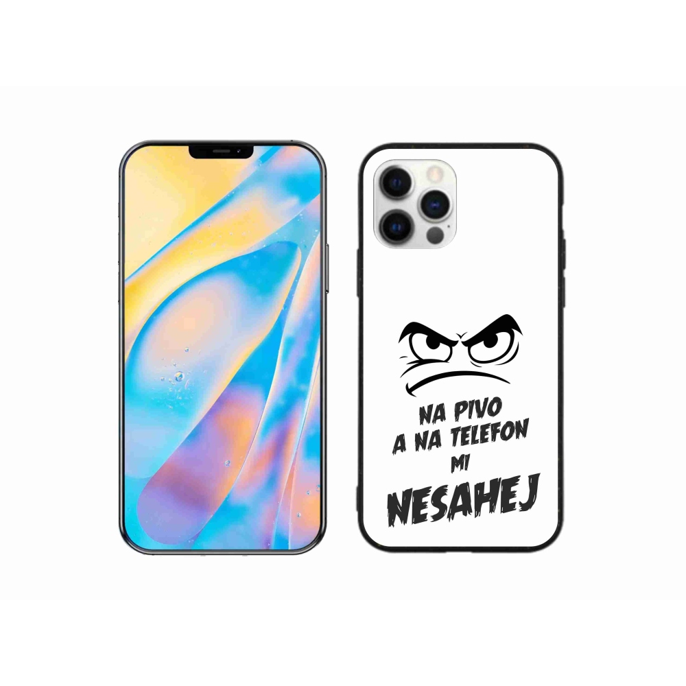 Gelový kryt mmCase na iPhone 12 Pro - pivní motiv 2 bílé pozadí