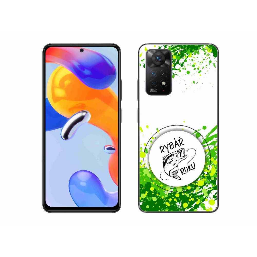 Gelový kryt mmCase na Xiaomi Redmi Note 11 Pro 4G/5G - rybář roku bílé pozadí
