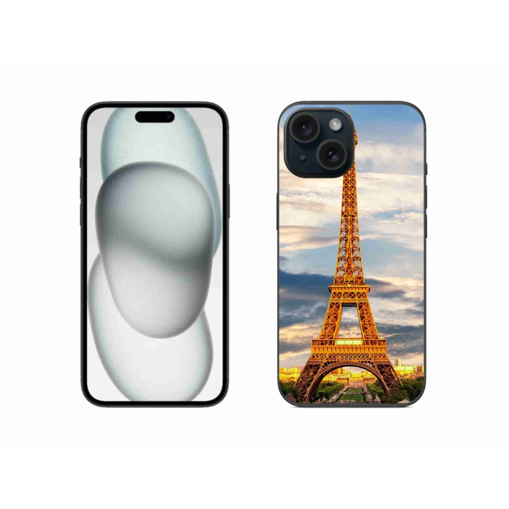Gelový kryt mmCase na iPhone 15 - eiffelova věž 3