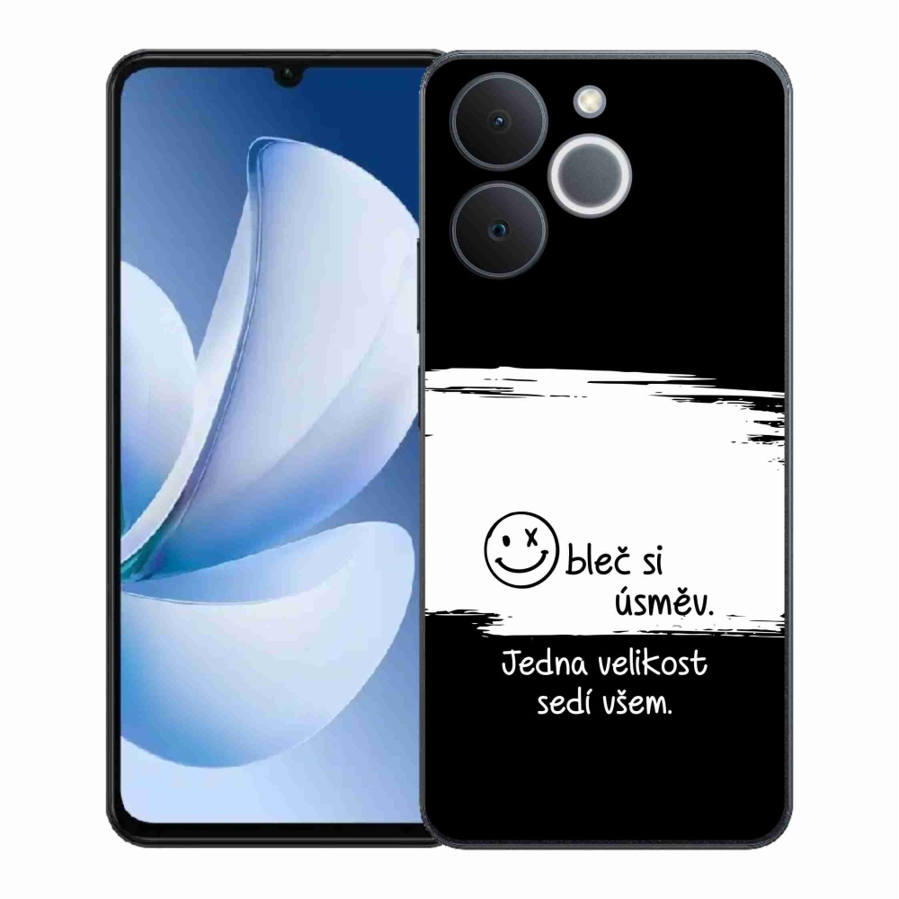 Gelový kryt mmCase na Realme Note 70T - vtipný text 8 bíločerné pozadí