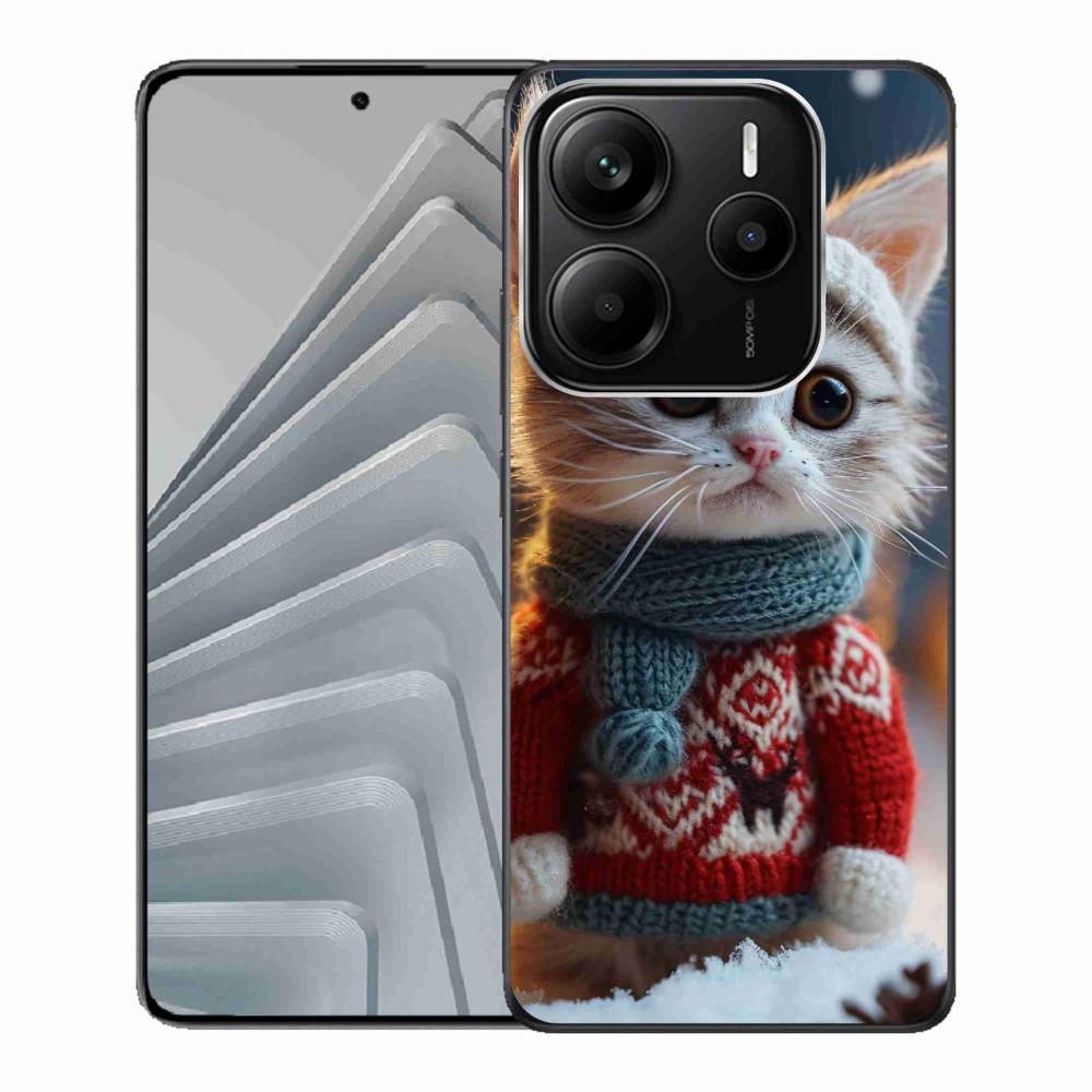 Gelový kryt mmCase na Xiaomi Redmi Note 14 5G - kotě ve svetru