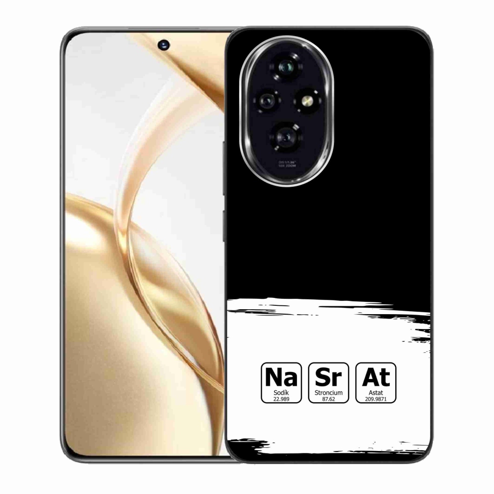 Gelový kryt mmCase na Honor 200 5G - chemické prvky bíločerné pozadí