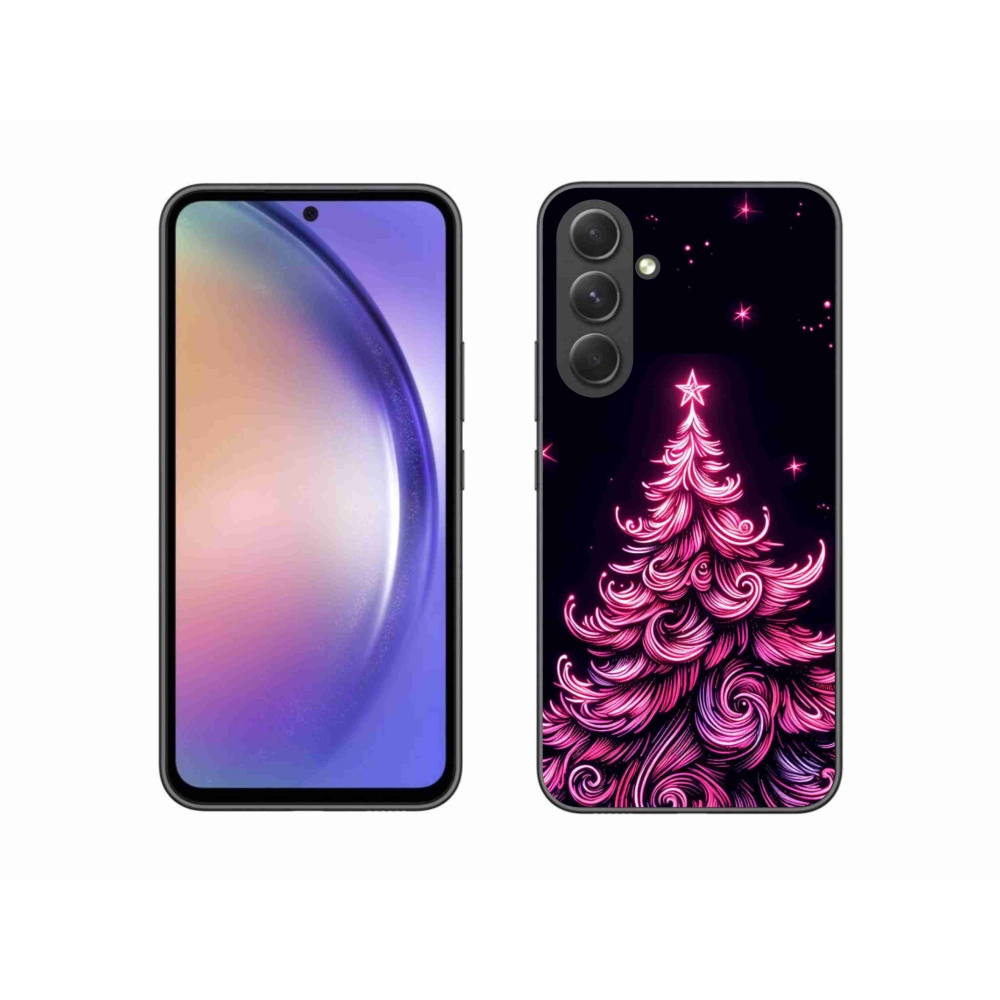 Gelový kryt mmCase na Samsung Galaxy A54 5G - neonový vánoční stromek 2