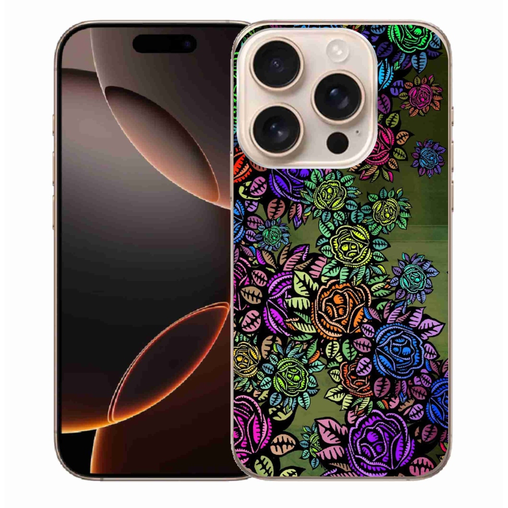 Gelový kryt mmCase na iPhone 16 Pro Max - květiny 6