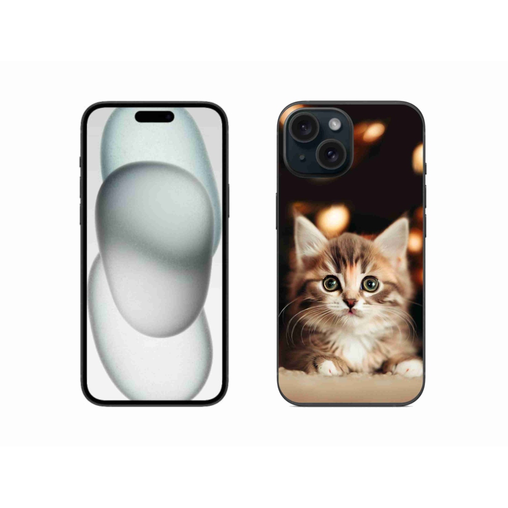 Gelový kryt mmCase na iPhone 15 - roztomilé kotě 2