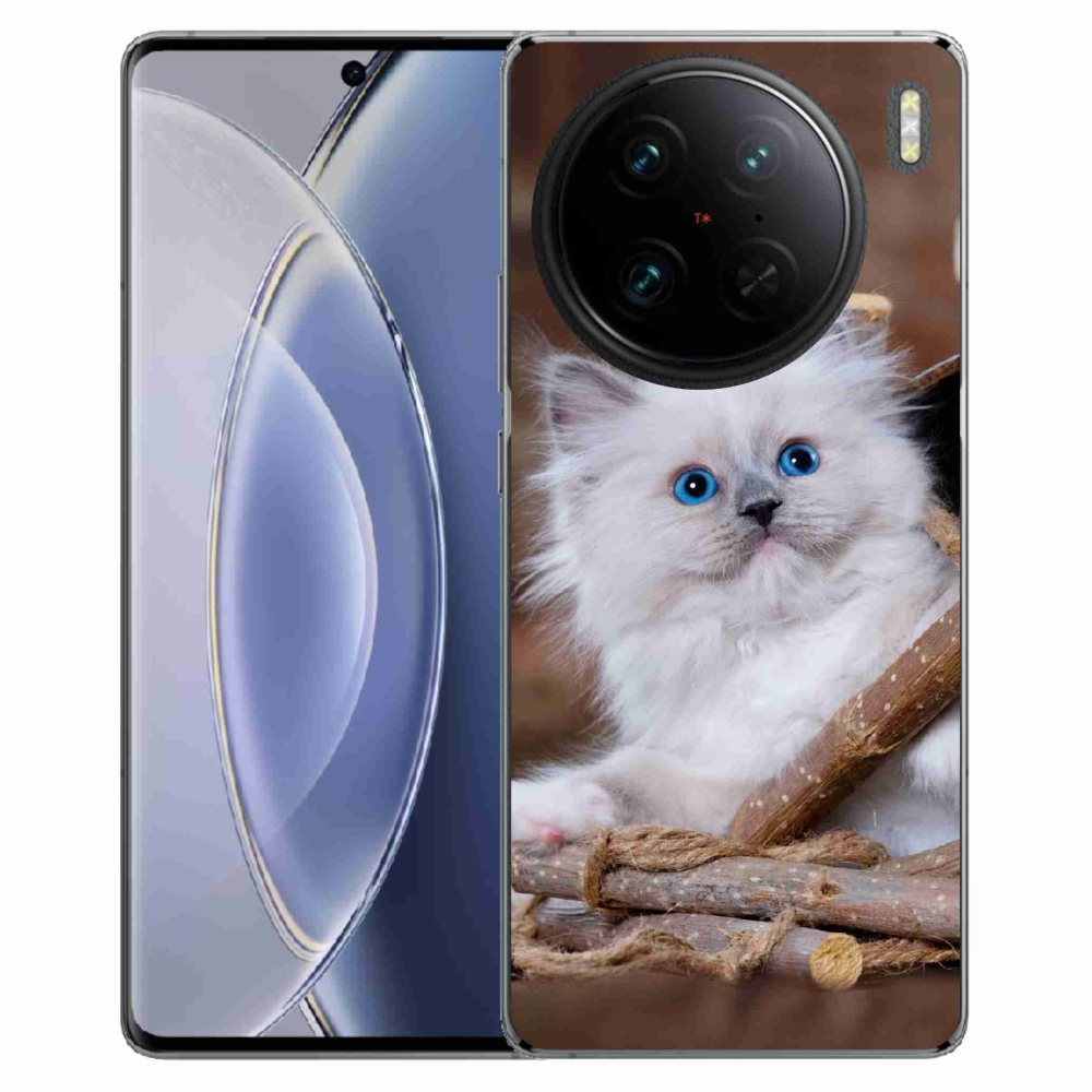 Gelový kryt mmCase na Vivo X90 Pro - bílé kotě