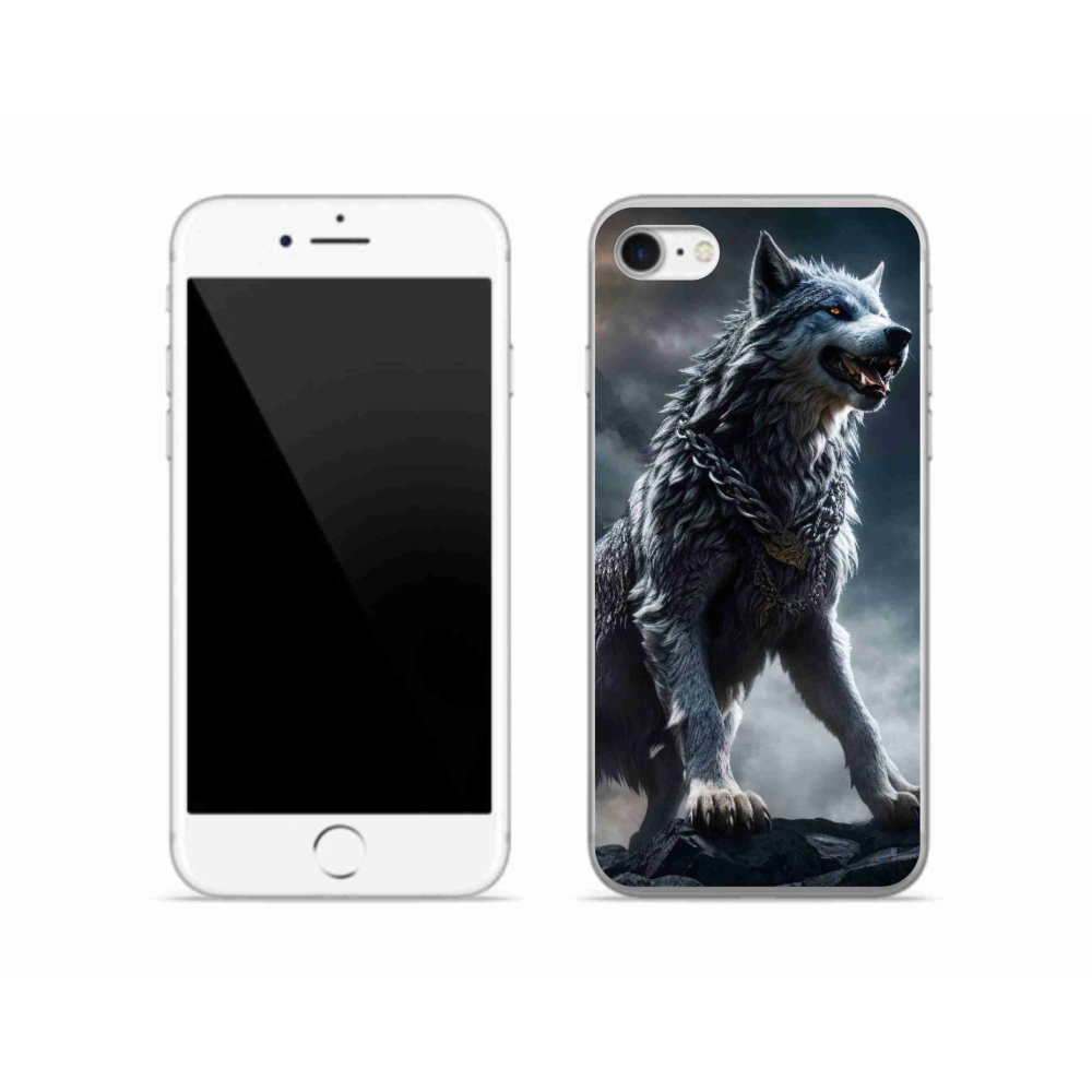 Gelový kryt mmCase na iPhone SE (2020) - vlk 1