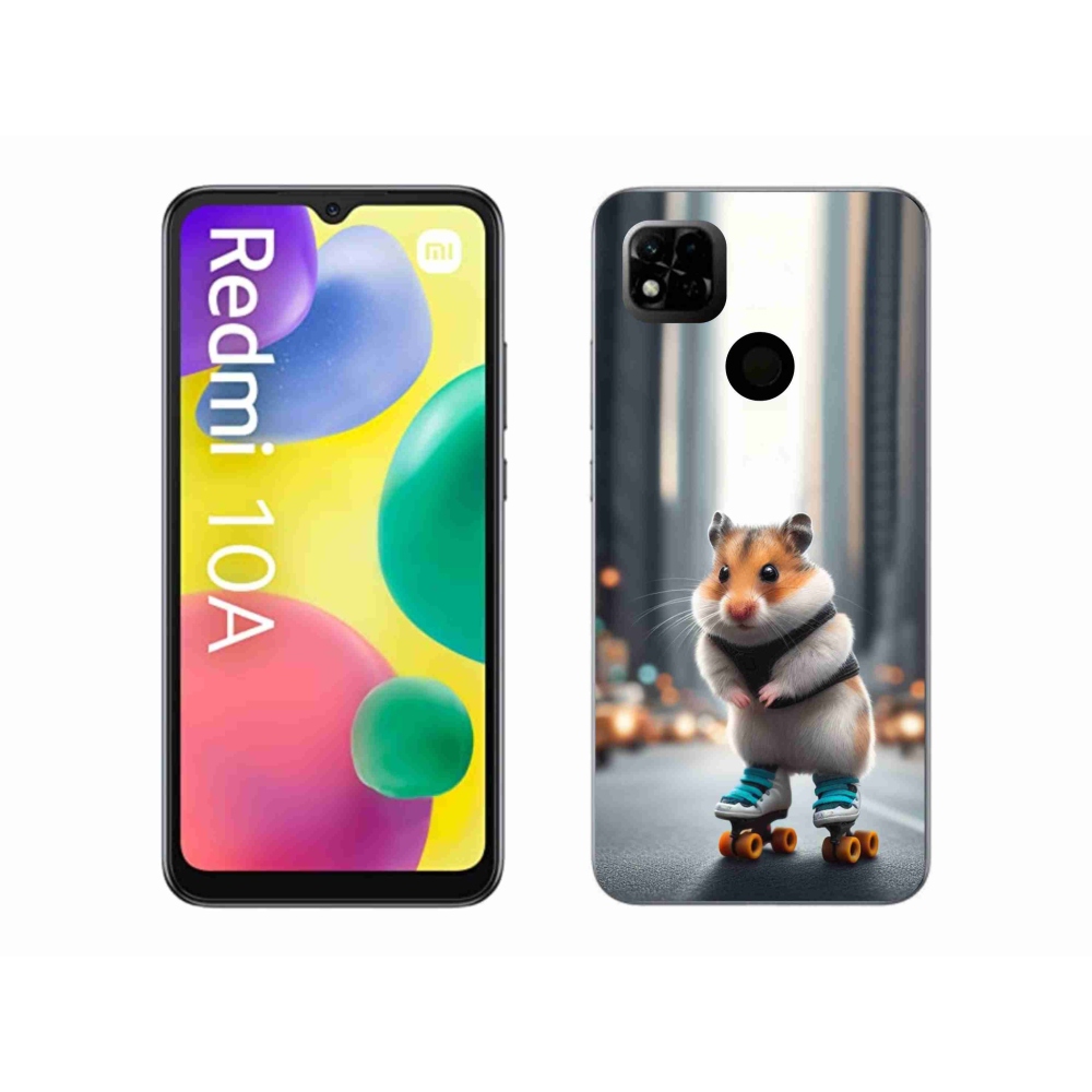Gelový kryt mmCase na Xiaomi Redmi 10A - křeček na bruslích