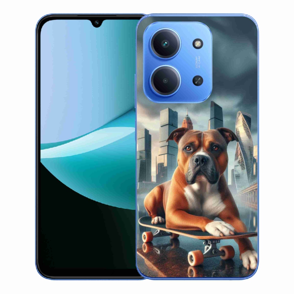 Gelový kryt mmCase na Xiaomi Redmi 15C 4G/5G (173mm) - pes na skateboardu