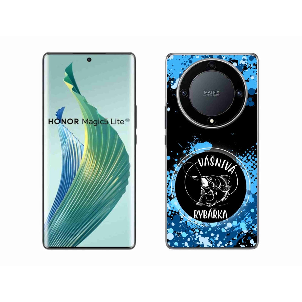 Gelový kryt mmCase na Honor Magic 5 Lite 5G - vášnivá rybářka černé pozadí