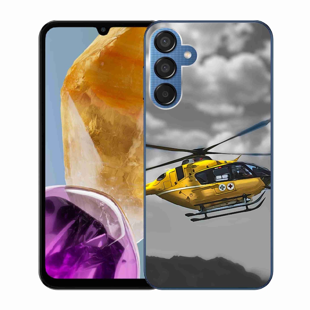 Gelový kryt mmCase na Samsung Galaxy M15 5G - žlutá helikoptéra