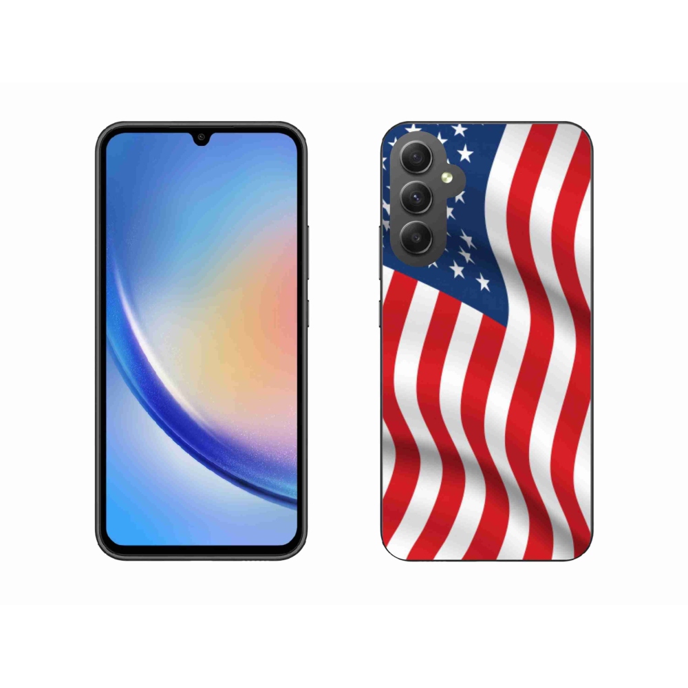 Gelový kryt mmCase na mobil Samsung Galaxy A34 5G - USA vlajka