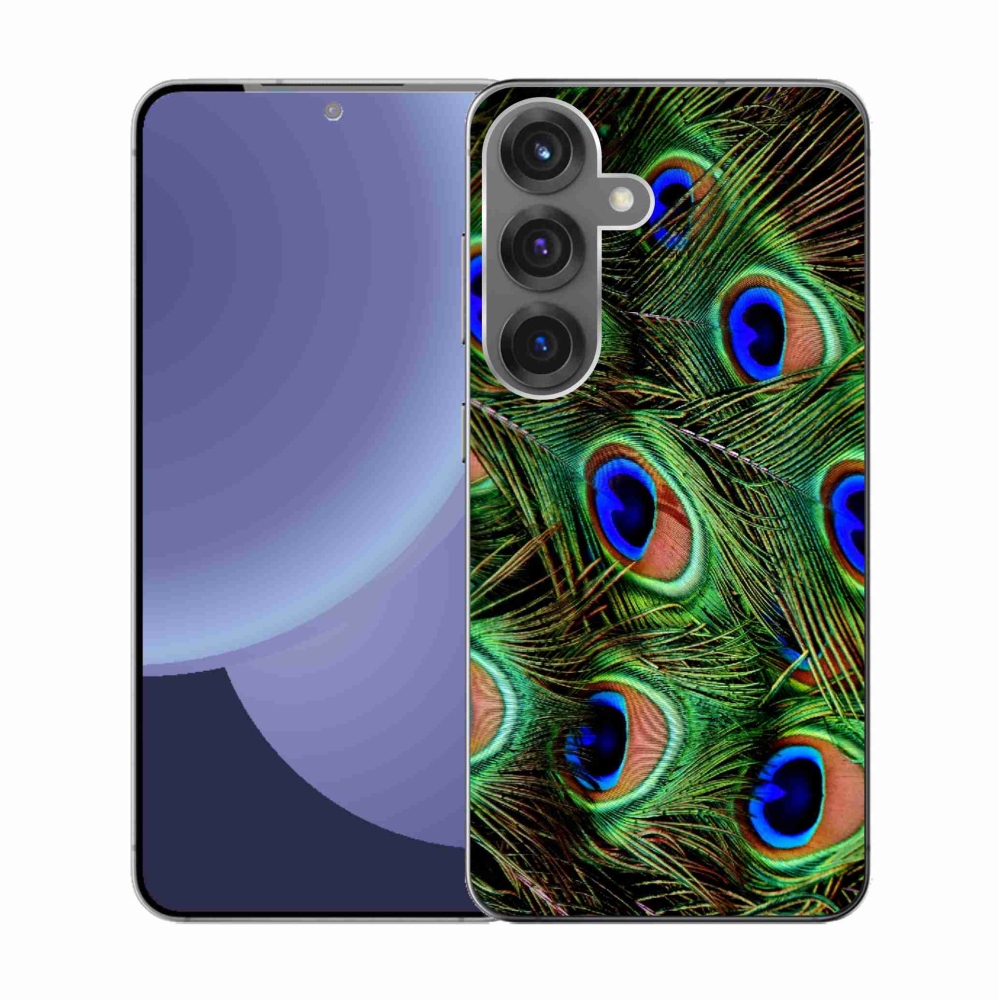 Gelový kryt mmCase na Samsung Galaxy S25 - paví peří