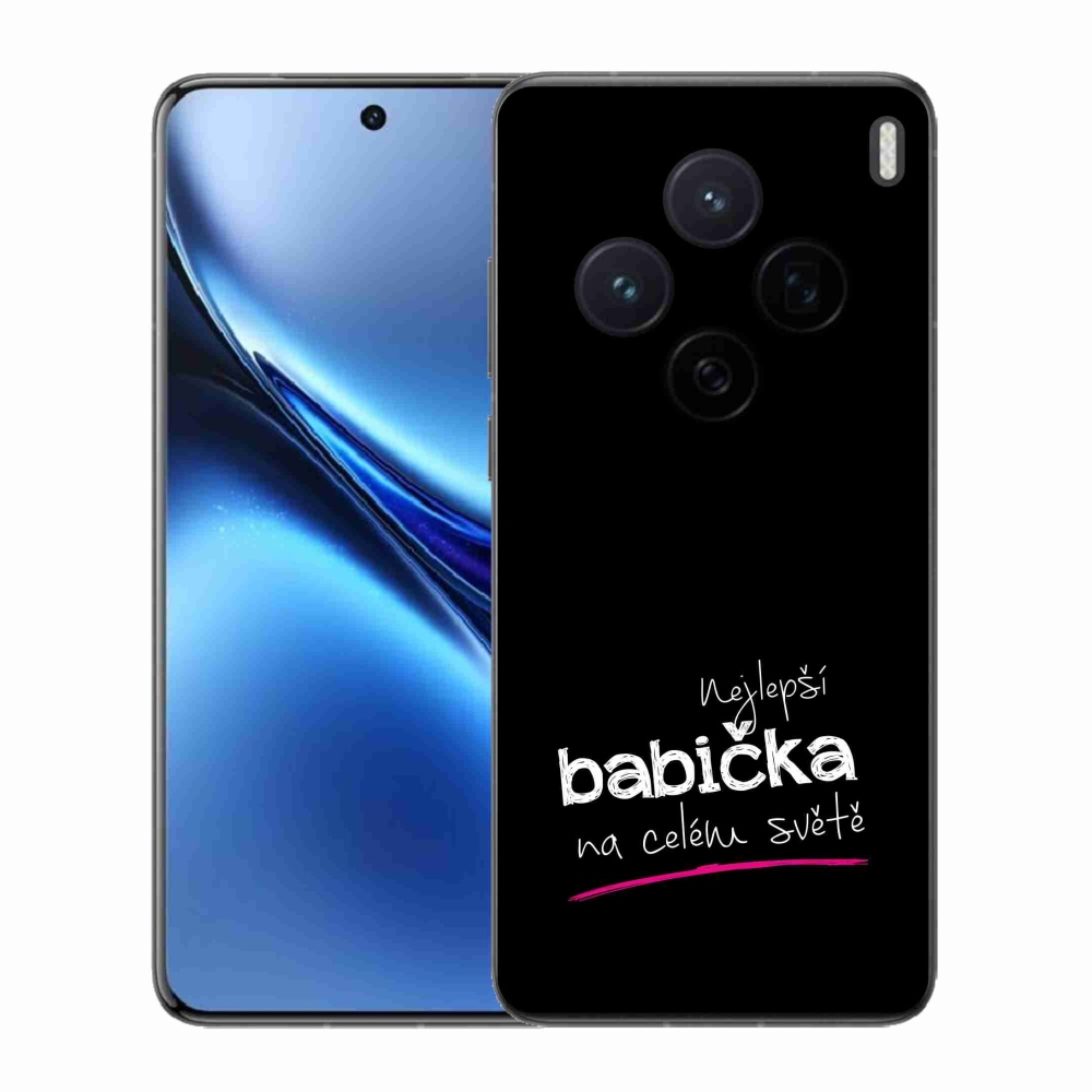 Gelový kryt mmCase na Vivo X200 5G - nejlepší babička 4 černé pozadí