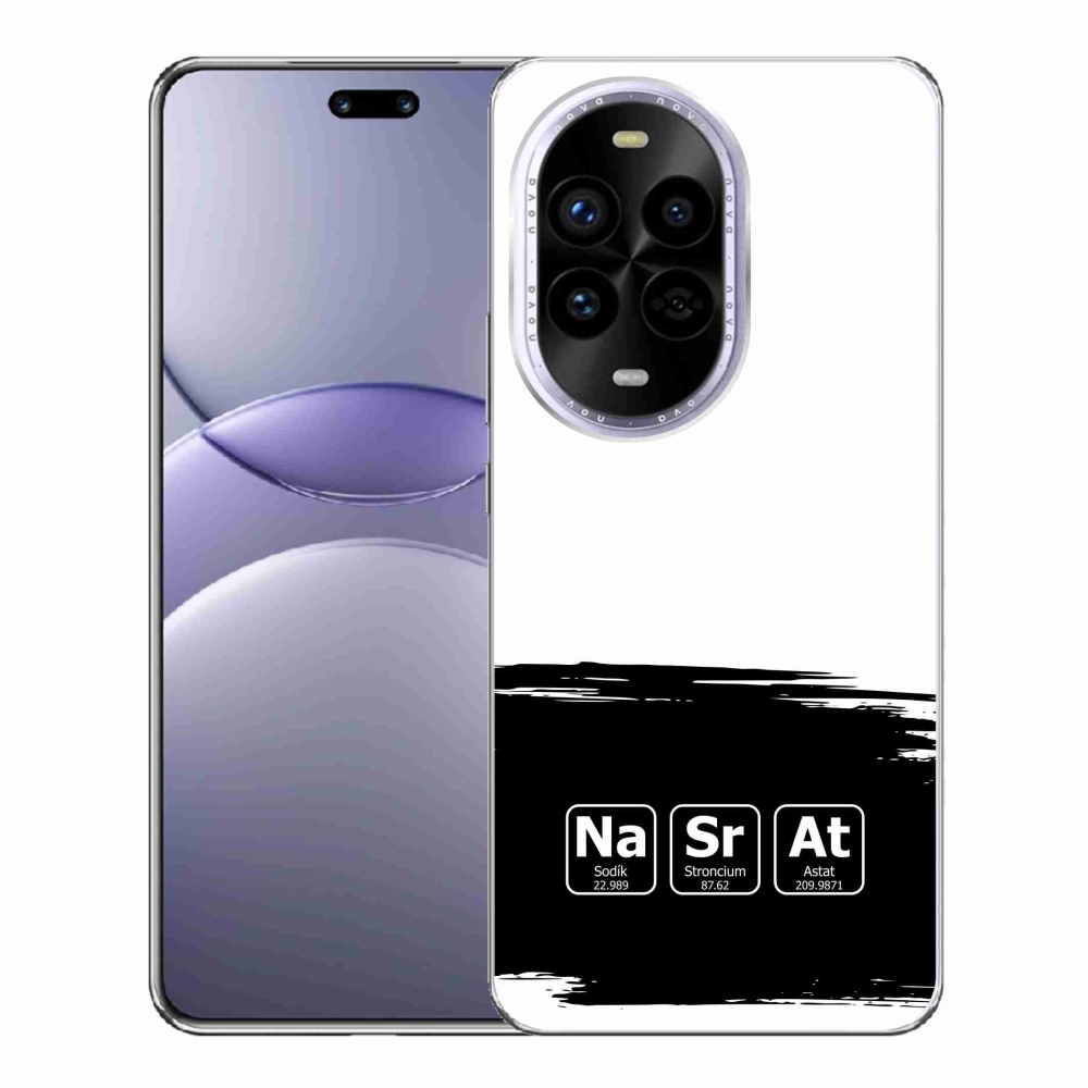 Gelový kryt mmCase na Huawei Nova 13 Pro 5G - chemické prvky černobílé pozadí