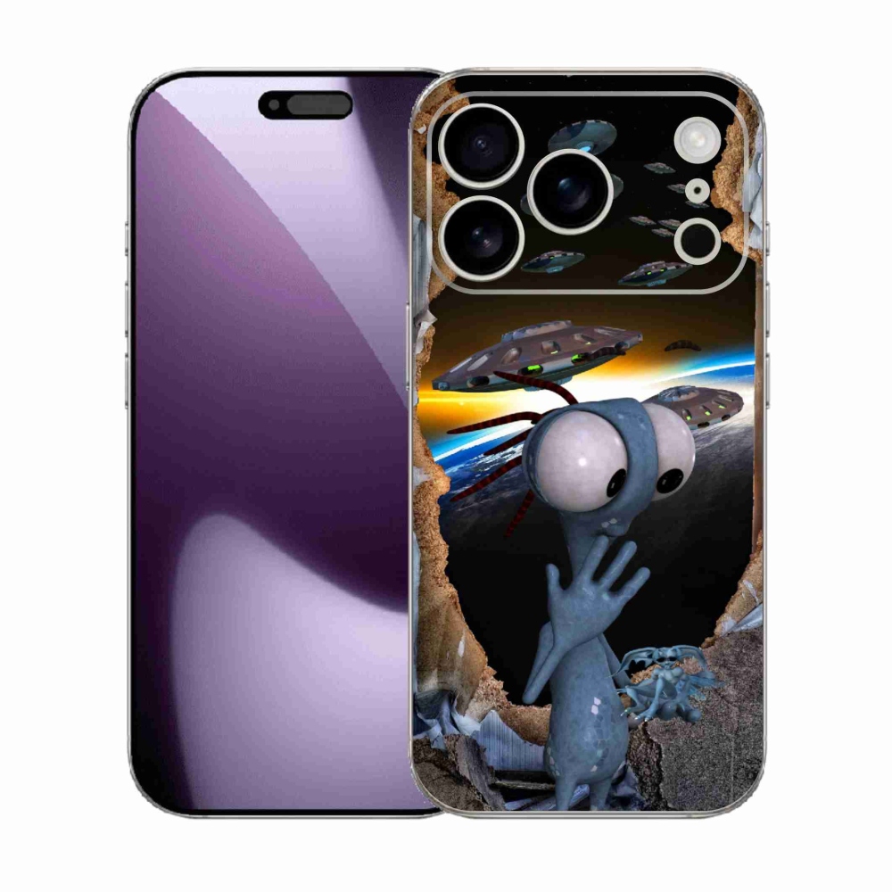 Gelový kryt mmCase na iPhone 17 Pro - mimozemšťan