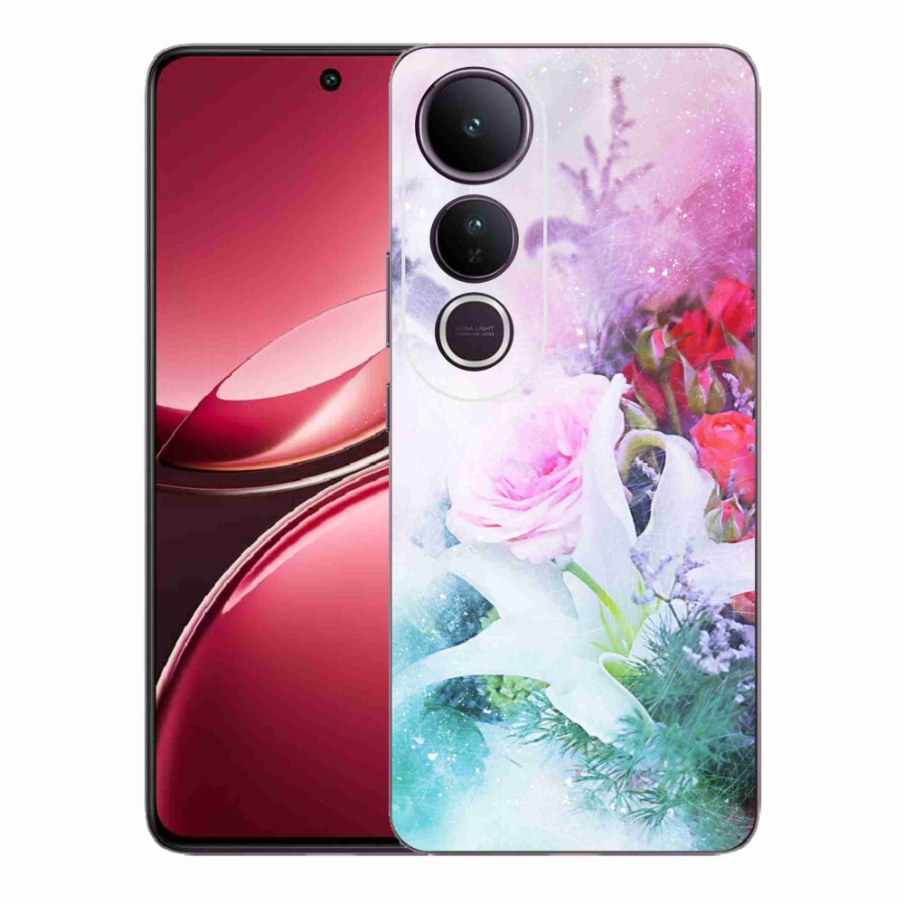 Gelový kryt mmCase na Vivo V50 Lite 4G/5G - květiny 4