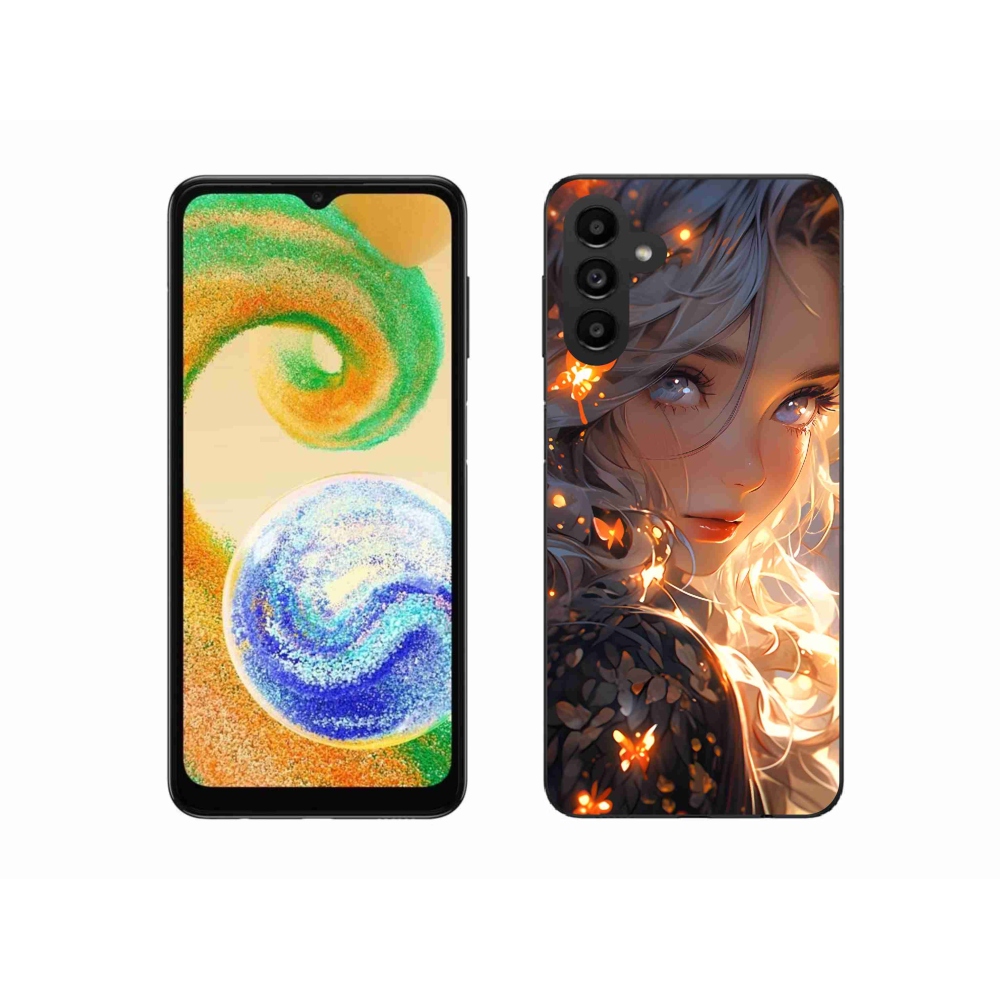 Gelový kryt mmCase na Samsung Galaxy A04s (164.7x76.7x9.1mm) - dívka a motýli