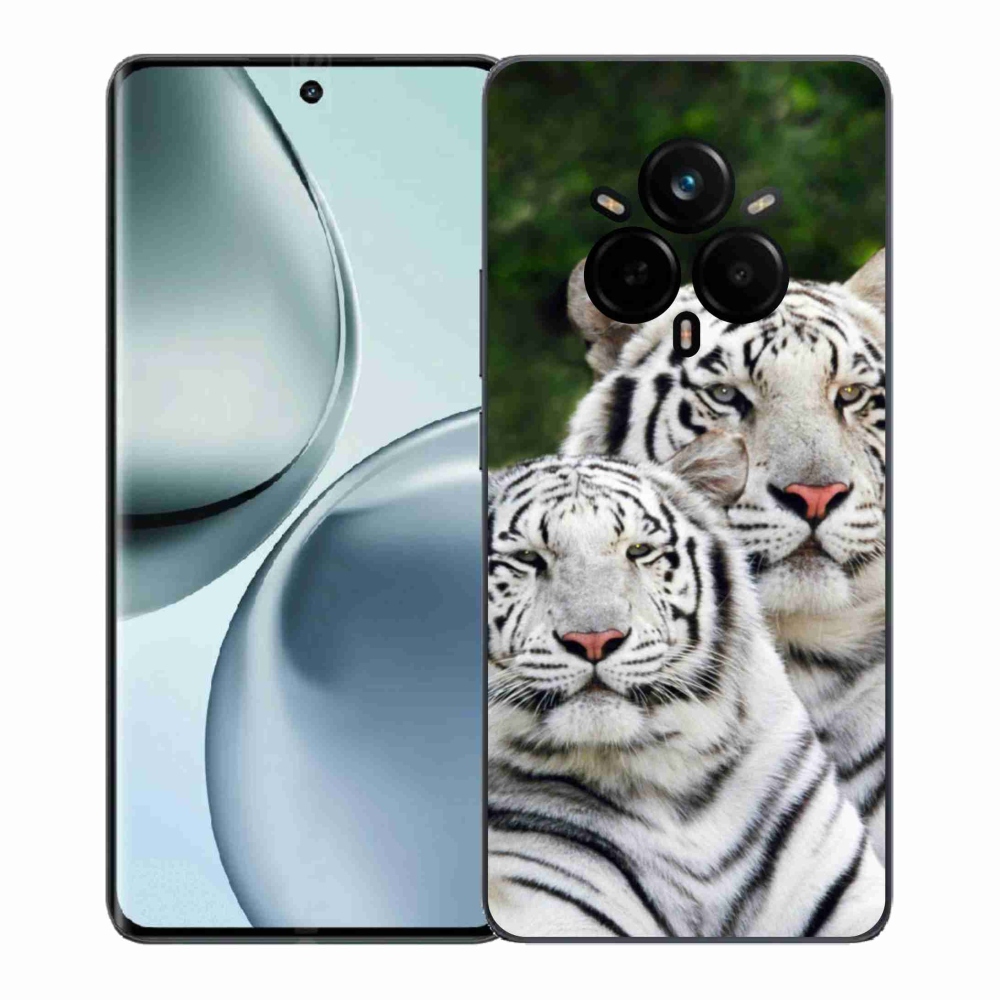 Gelový kryt mmCase na Realme 14 Pro+ 5G - bílí tygři