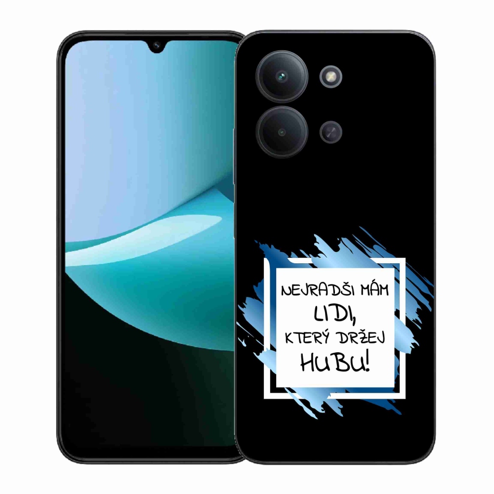 Gelový kryt mmCase na Xiaomi Redmi 15C 4G (171mm)/Poco C85 4G (171mm) - vtipný text 7 bíločerné pozadí