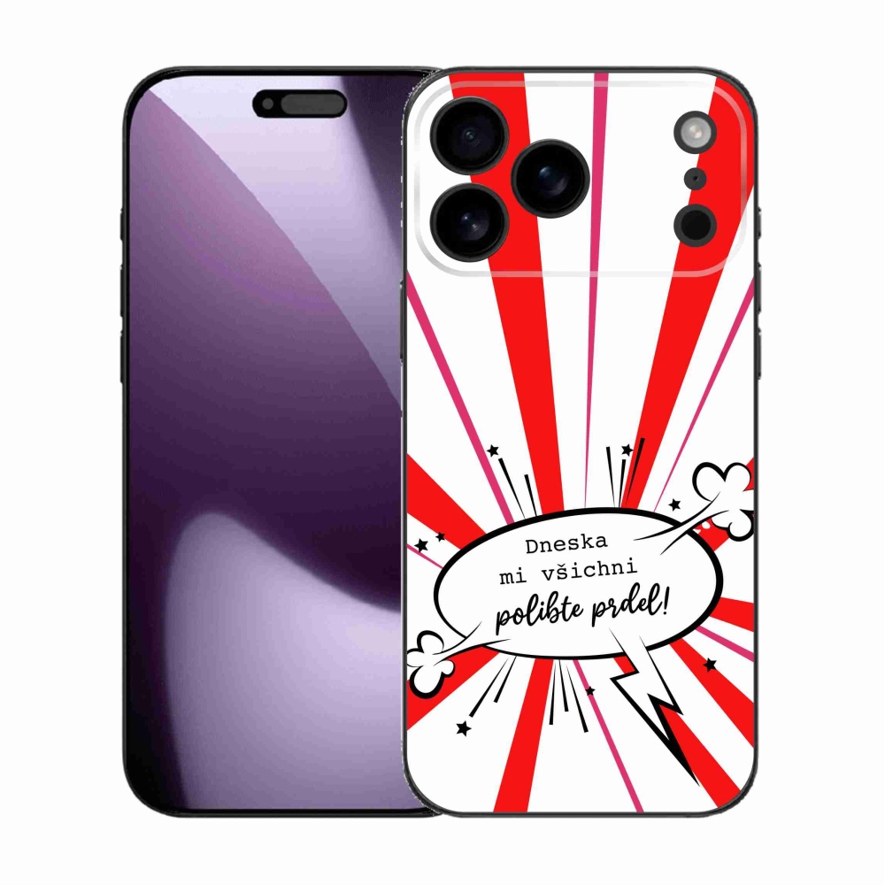 Gelový kryt mmCase na iPhone 17 Pro Max - vtipný text 15 bílé pozadí