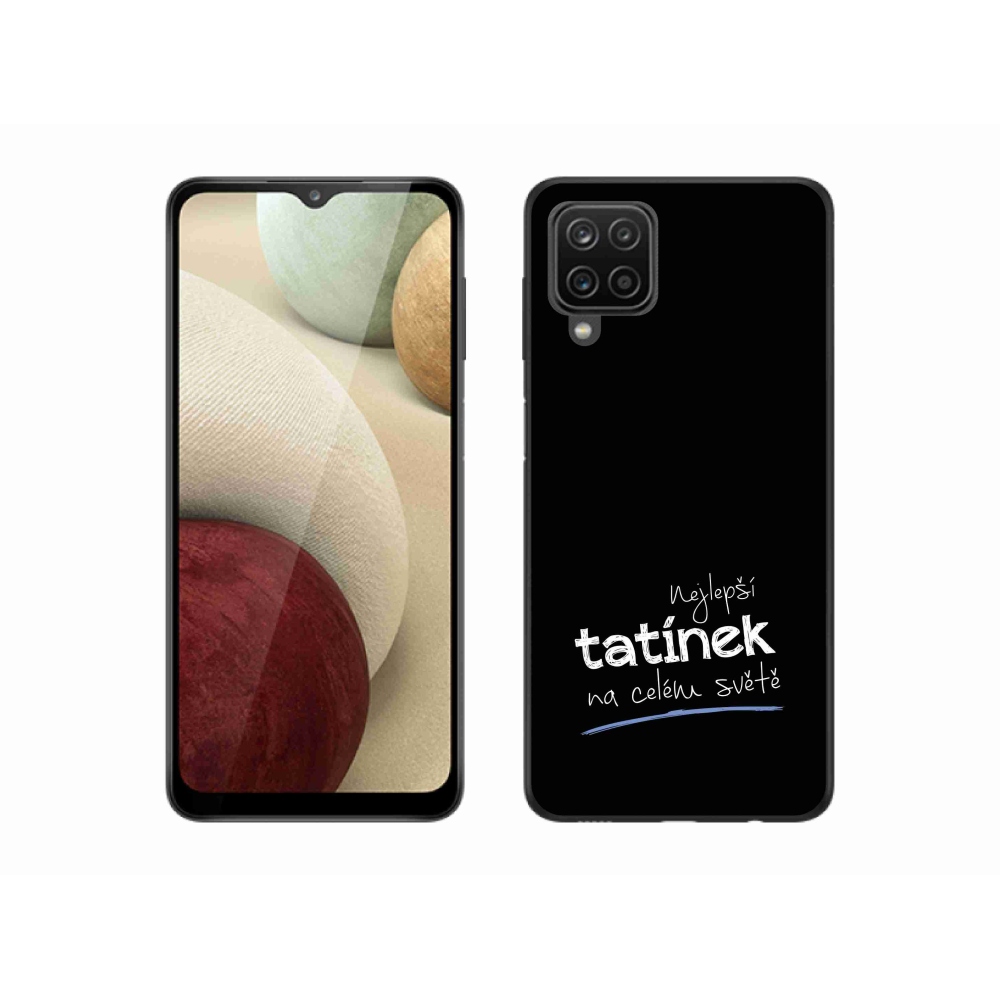 Gelový kryt mmCase na Samsung Galaxy A12 - nejlepší tatínek 4 černé pozadí