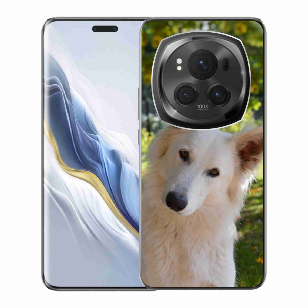 Gelový kryt mmCase na Honor Magic 6 Pro 5G - bílý švýcarský ovčák 1