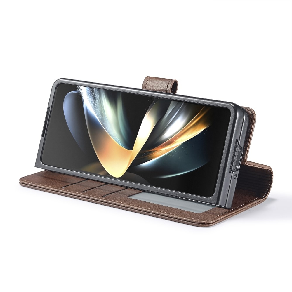 Imeeke knížkové pouzdro na Samsung Galaxy Z Fold5 5G - hnědé