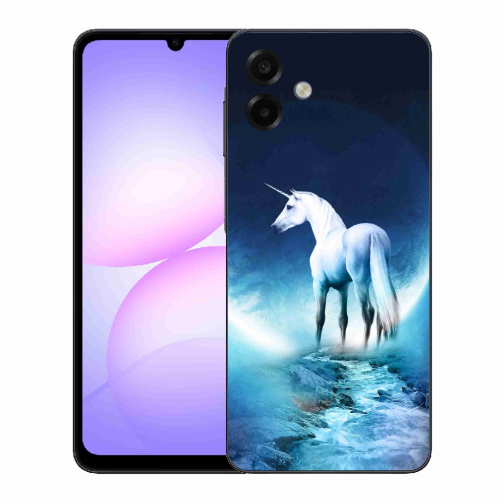 Gelový kryt mmCase na Samsung Galaxy A07 4G - bílý jednorožec
