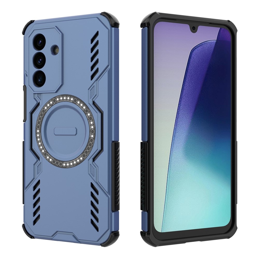 Hollow odolný kryt s MagSafe na Samsung Galaxy A17 5G - modrý