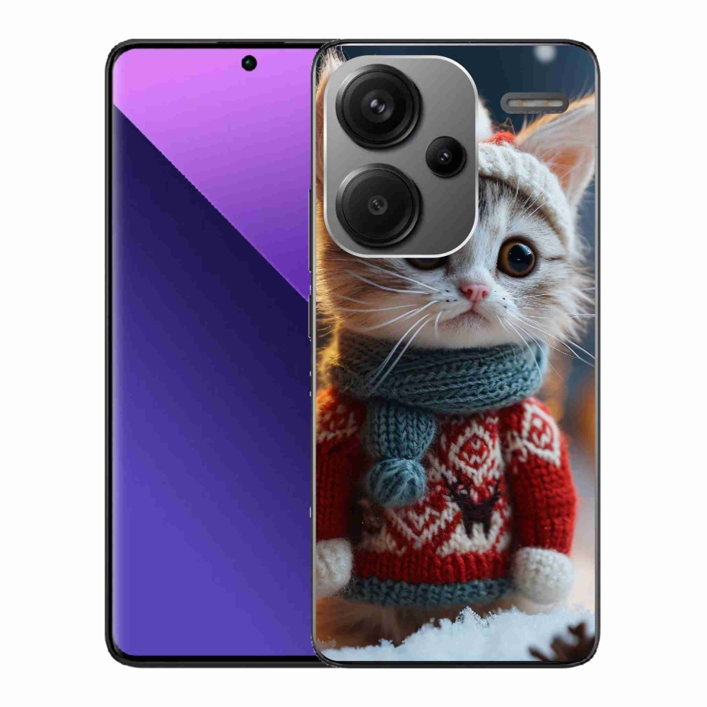 Gelový kryt mmCase na Xiaomi Redmi Note 13 Pro+ 5G - kotě ve svetru